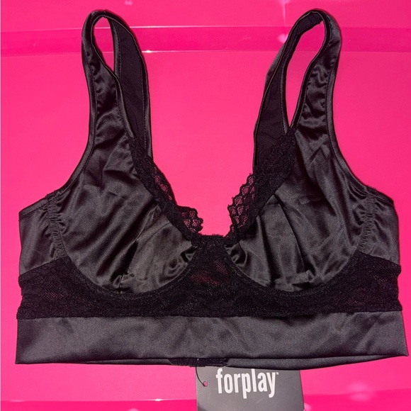 Forplay Satin and Lace Black Bralette - Picture 4 of 8